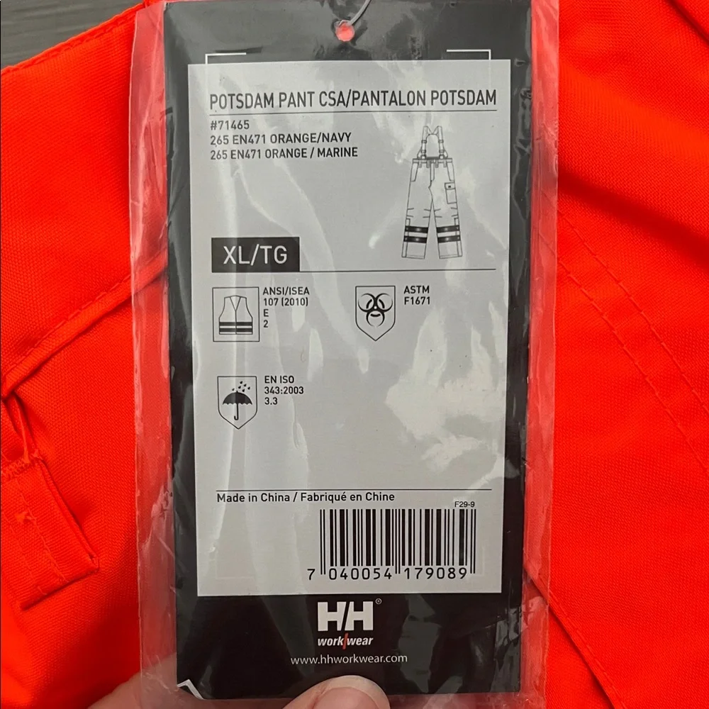 NWT Helly Hansen Workwear Potsdam HiVis Waterproof Bib Pants XL